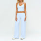 V-neck backless tank top + high-waisted loose wide-leg pants 2-piece set