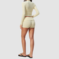 Wholesale Women's Stripe Yoga Set: Zip Stand-Collar Jacket & Shorts