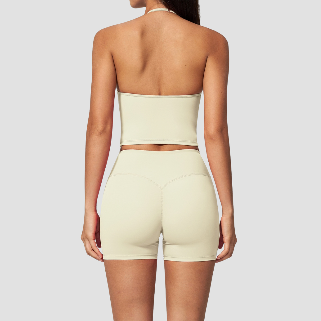 Wholesale Women's Deep-V Sleeveless Vest and High-waist Shorts Yoga Set