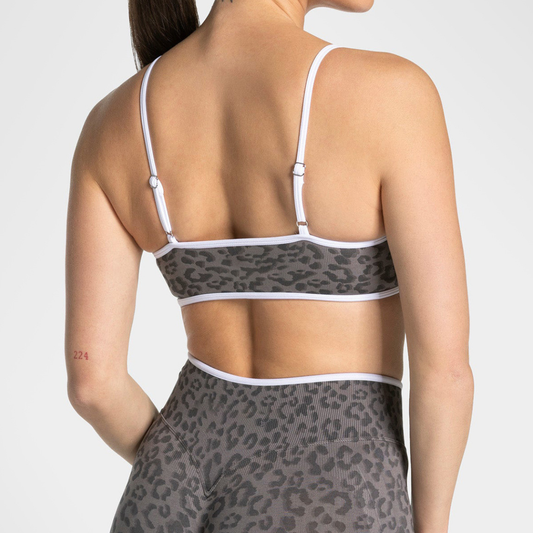 Wholesale Women's Seamless Leopard Print Sports Bra with Chest Pad