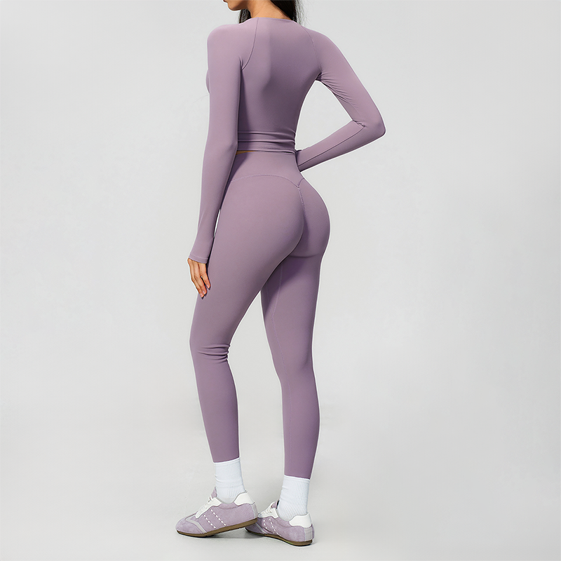 Wholesale Women's Cream-Feel Fleece Long Sleeve Top & High-Waist Leggings Set