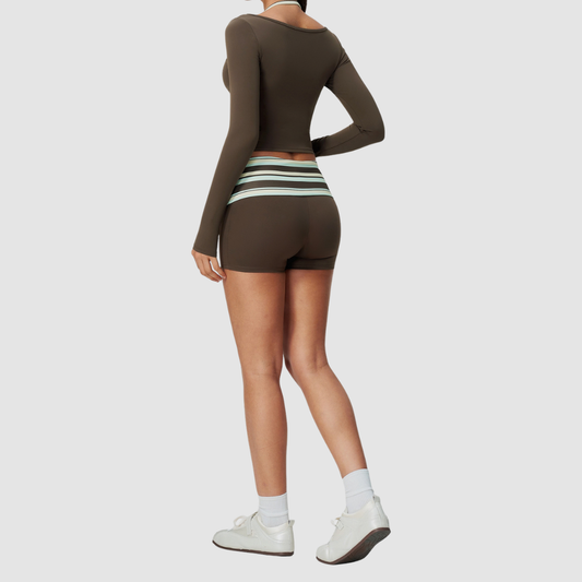 Wholesale Women's Long-Sleeve + Shorts Yoga Fitness Set