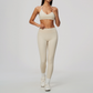 Wholesale Women's Activewear Brushed Padded Bra & Fitted Long-Pants Yoga Set