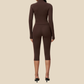 Wholesale Women's Stand-Collar Zip Jacket & Cropped Pants Yoga Set