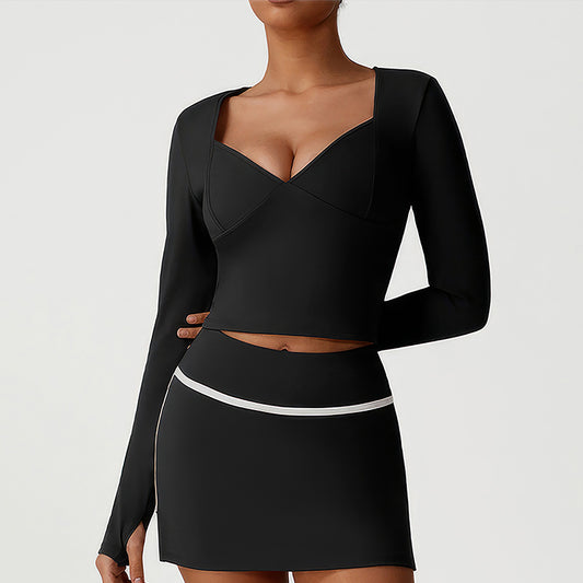 Wholesale women's V-neck long-sleeved tops | Wonderxfans bulk activewear