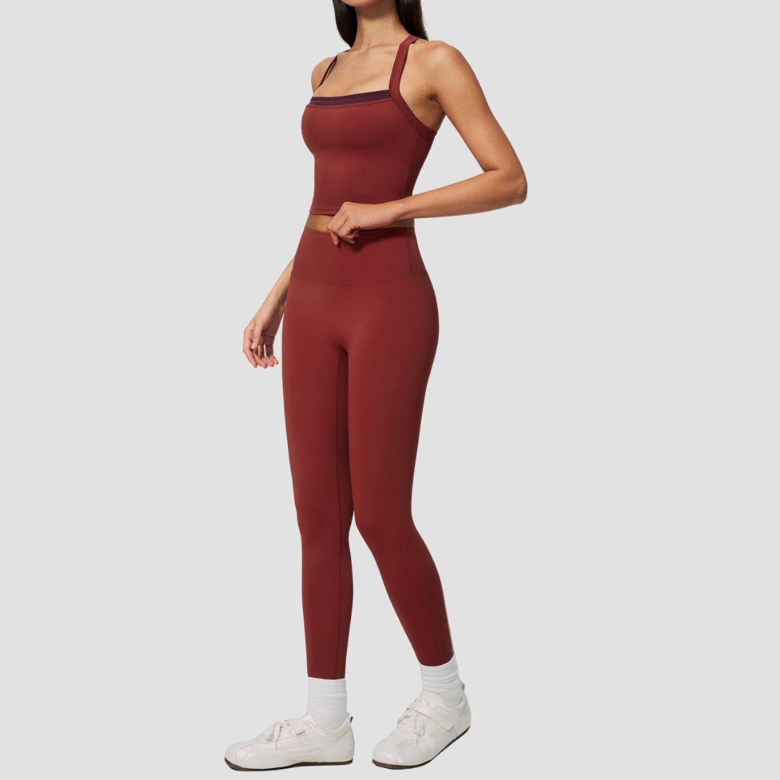 Wholesale Naked-Feel Yoga Set – Cross Back Quick-Dry Fitness Outfit