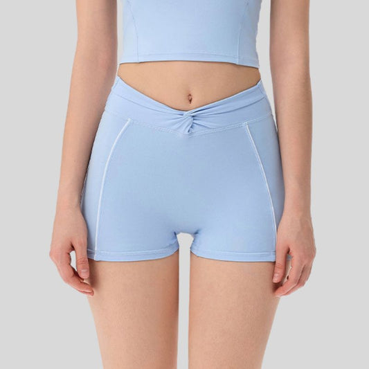 Wholesale women's twist barefeel yoga shorts | Wonderxfans bulk activewear