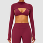 Wholesale Naked-Feel Half-High Collar Long-Sleeve Yoga Shrug – Cutout Sports Cardigan Coverup