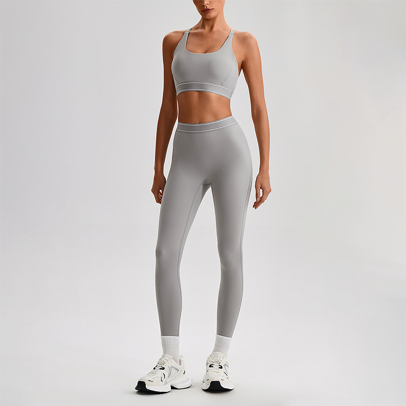 Wholesale Naked-Feel Sports Bra & High-Waist Biker Shorts Set – Quick-Dry Yoga 2-Piece set