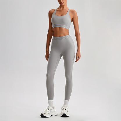 Wholesale Naked-Feel Sports Bra & High-Waist Biker Shorts Set – Quick-Dry Yoga 2-Piece set