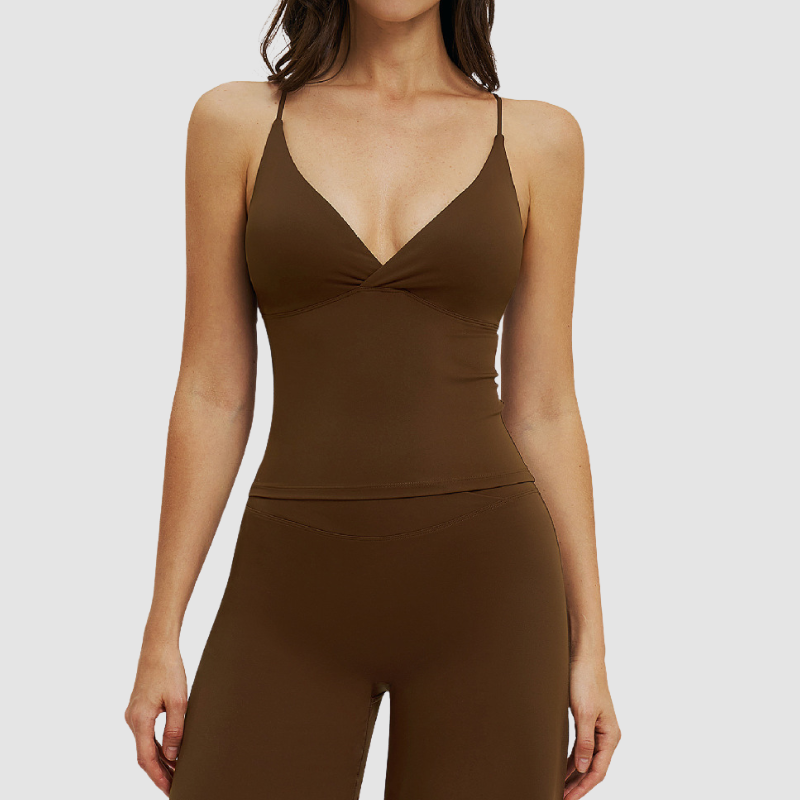 Wholesale spaghetti straps vest with chest pads