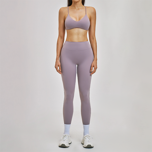 Wholesale Hanging neck bra+tight yoga legging 2-piece set