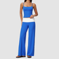 Wholesale Women’s Padded Strap Tank & Wide-Leg Yoga Pants Set