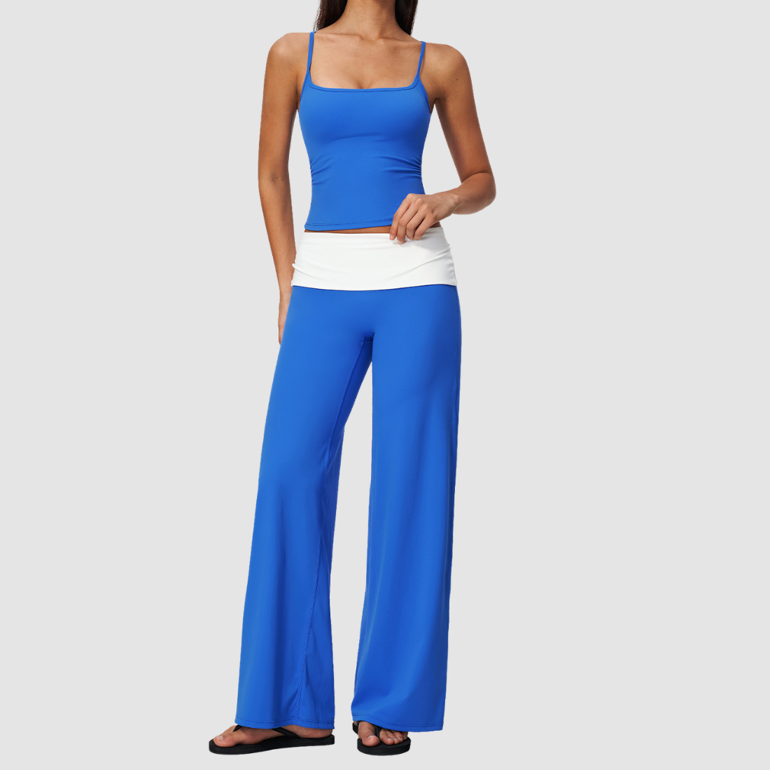 Wholesale Women’s Padded Strap Tank & Wide-Leg Yoga Pants Set