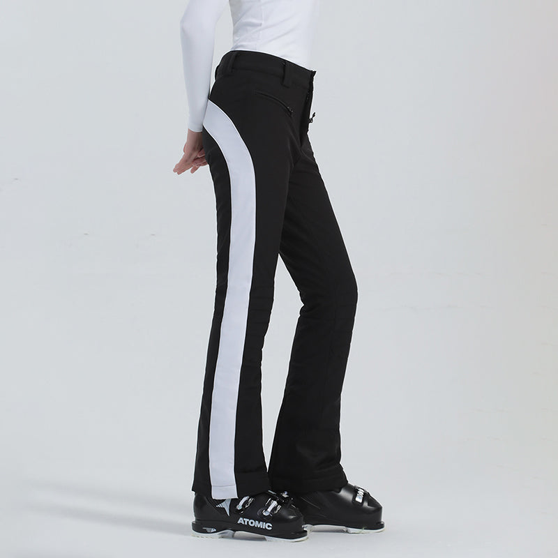 Women's Waterproof Thickened Warm Color-Blocked Ski Pants
