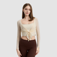 Wholesale Women's Tie-Front Yoga Top & Built-In Cup Bra Set