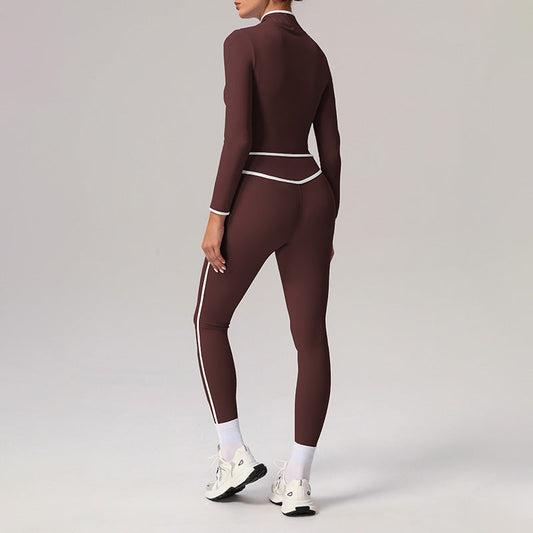 Wholesale Quick-Drying Stand-Collar Jacket + High-Waisted | Wonderxfans bulk activewear