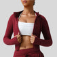 Slim fit cropped long-sleeved yoga jacket