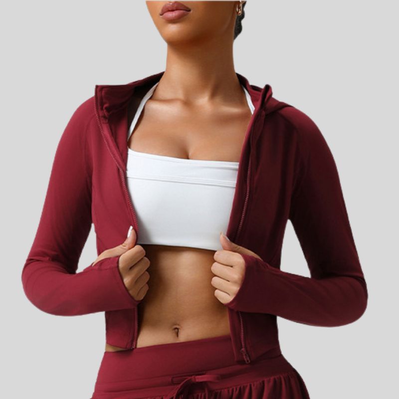 Slim fit cropped long-sleeved yoga jacket