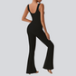 U-neck vest, flared pants, yoga jumpsuit