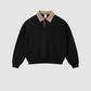 Wholesale Men’s Relaxed Plaid Half-Placket Polo Sweatshirt