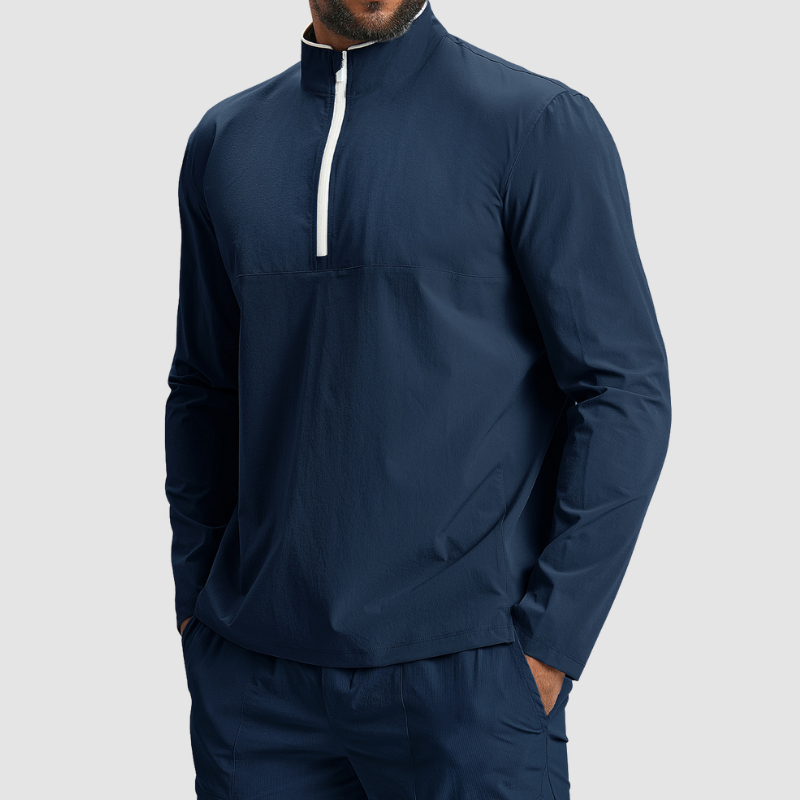 Wholesale Men Eco-friendly Recycled Contrast Color Zip-up Jacket