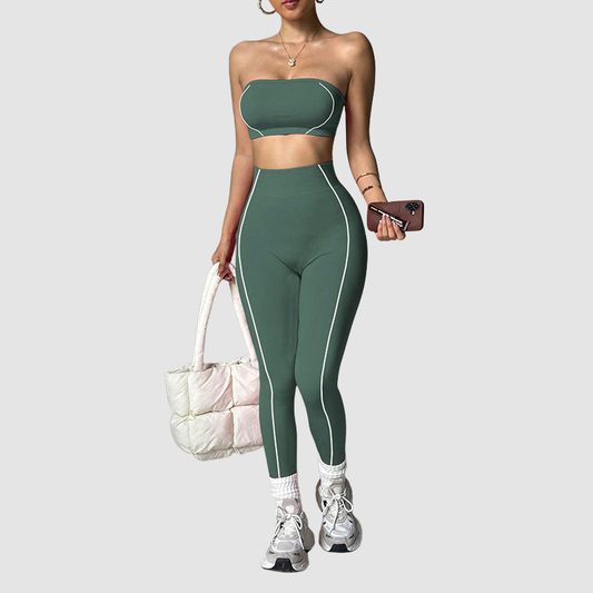 Wholesale Color-Blocked Women's Sports Yoga Set | Wonderxfans bulk activewear
