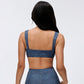Wholesale Denim Retro Style Sports Bra