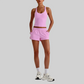 Wholesale Naked-Feel Racerback Sports Bra & High-Waist Biker Shorts Set – Sculpting Yoga 2-Piece