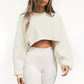 Washed Loose Fit Crop Top Sweatshirt