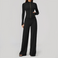 Wholesale Women's Zip-Up Yoga Jacket Set – Relaxed Wide-Leg Pants Activewear Set