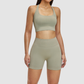 Wholesale women's racerback solid color vest+high | Wonderxfans bulk activewear