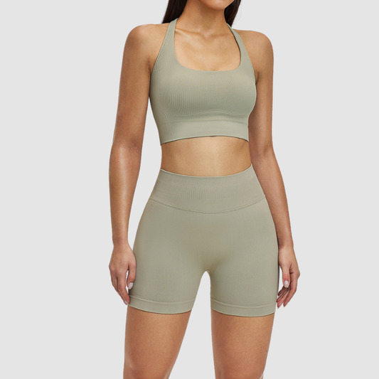 Wholesale women's racerback solid color vest+high | Wonderxfans bulk activewear