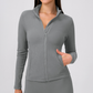 Wholesale Women's Activewear Fleece-Lined Zip Pocket Yoga Jacket