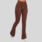 High-waisted and slightly flared casual athletic pants