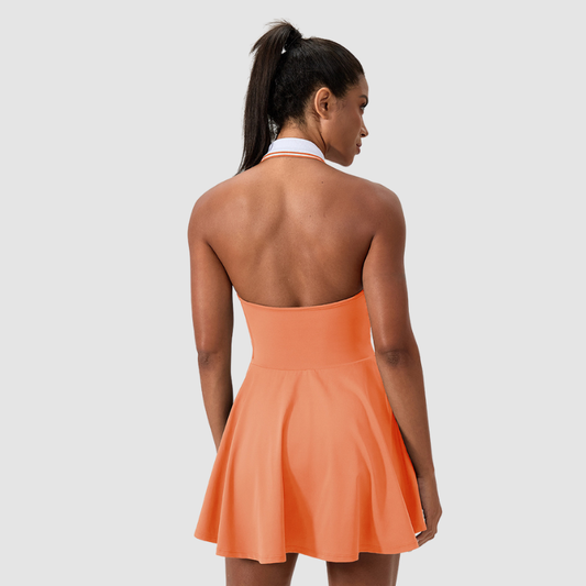 Wholesale Color Block Lapel Tennis Dress | Wonderxfans bulk activewear