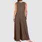 Wholesale Women's Casual Pocket loungewear Maxi skirt – Sleeveless Milk Silk Wide Leg Romper