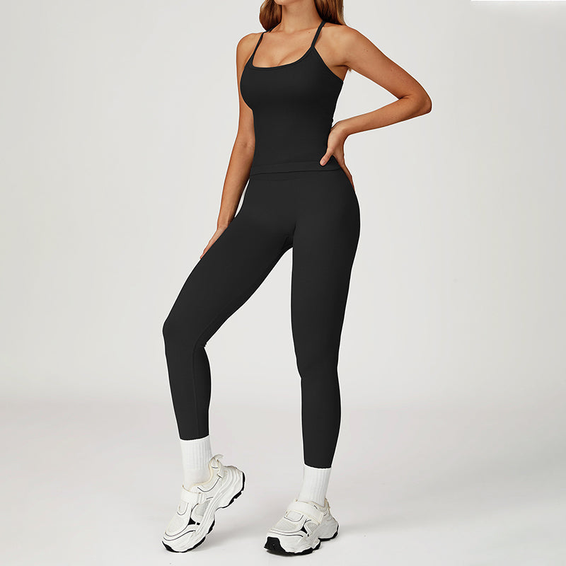 Snug-Fit Tank Top + Butt-Lifting Leggings 2-Piece Set