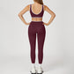 Ultra-Soft Contrasting Color Sports Bra + High Waist leggings 2-piece Set