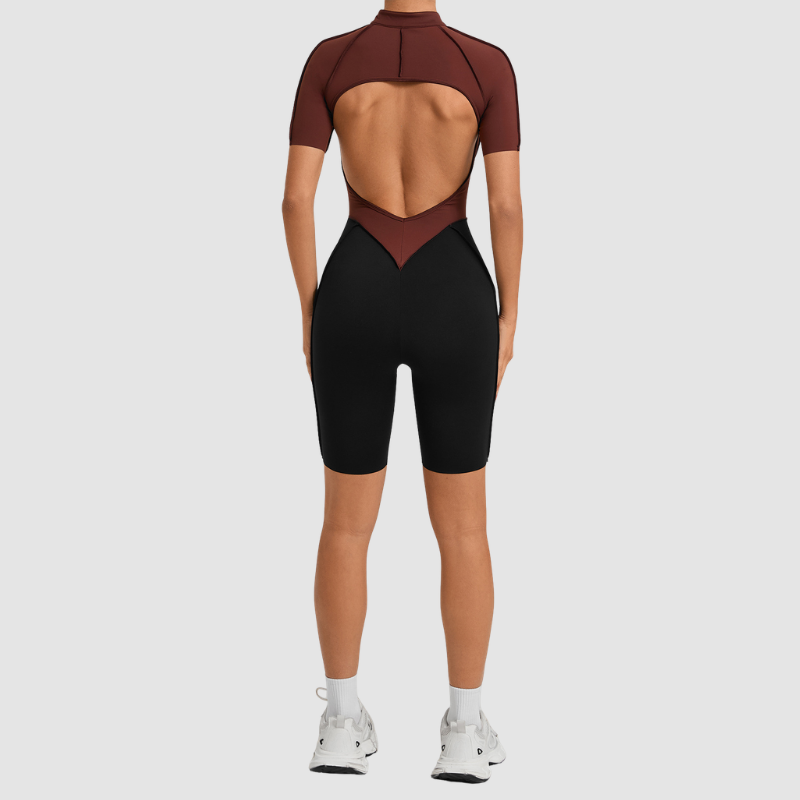 Wholesale Color blocked short sleeve backless | Wonderxfans bulk activewear