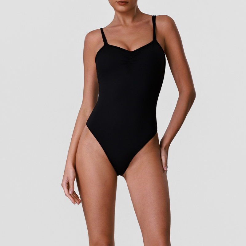 Wholesale Women's Spaghetti Strap Yoga Bodysuit – High-Stretch Sculpting Pilates Fitness