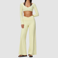 Wholesale Women's Long-Sleeve Top+Wide-Leg Fitness Pants Yoga Set