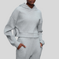 Loose-fitting sports pants + hooded sports sweatshirt two-piece set