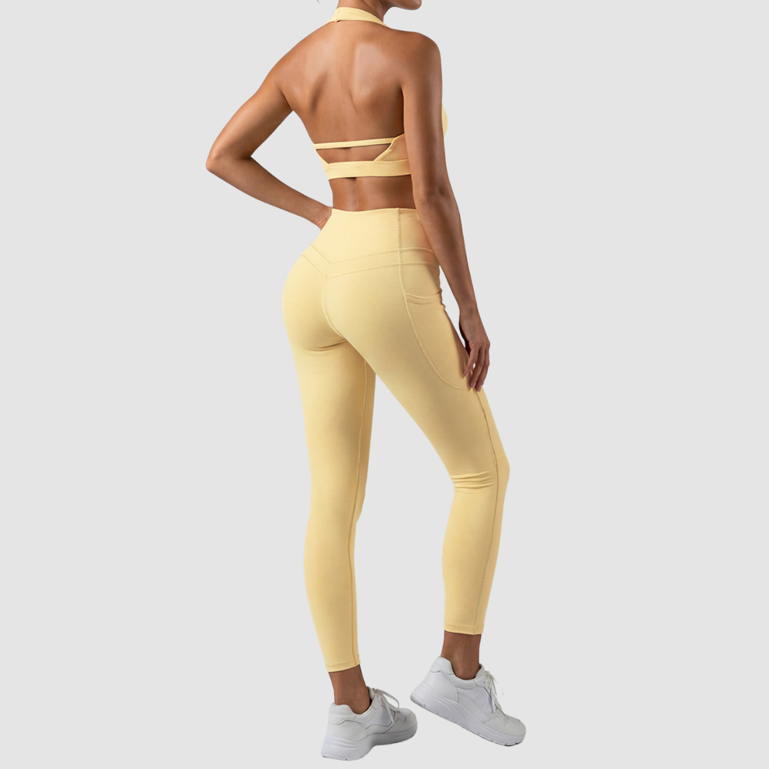 Wholesale Women's Halter Tank & 7/8 Leggings Yoga Set – Quick-Dry High-Stretch
