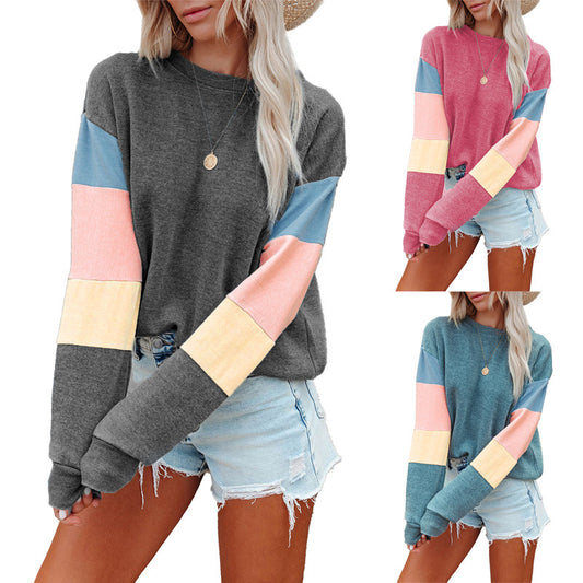 Wholesale Spring and Autumn Round Neck Long Sleeve Top