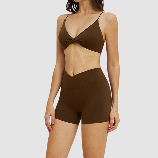 Wholesale thin-strap sports bra + shorts | Wonderxfans bulk activewear
