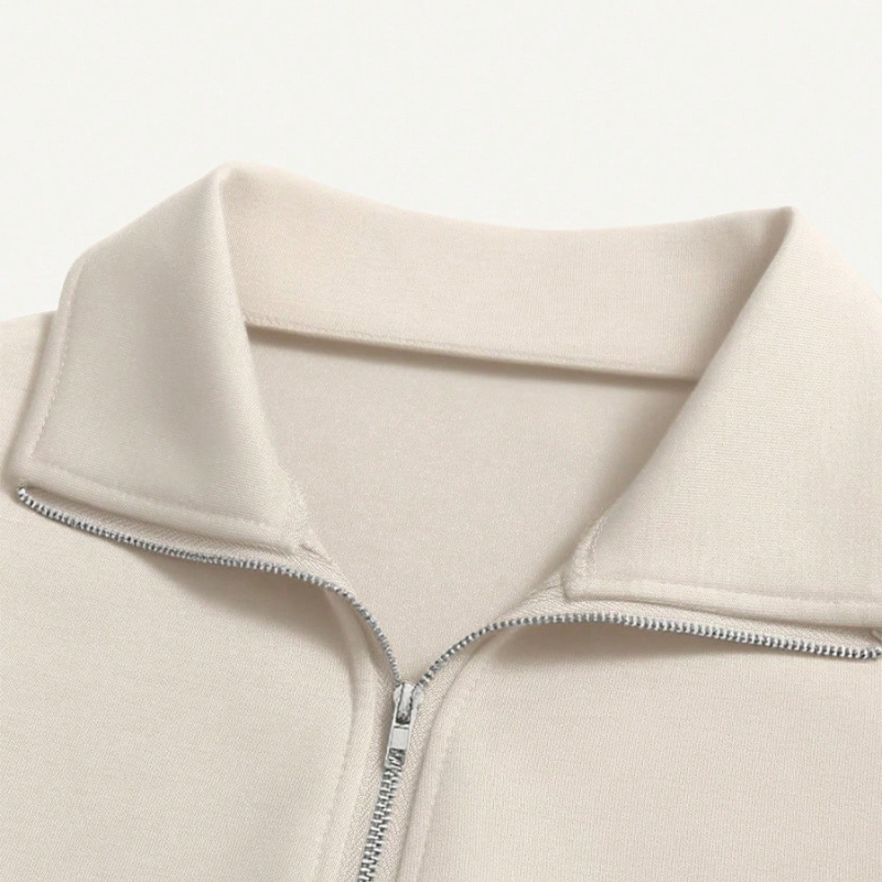 Wholesale Women's Casual Zip Collar Long Sleeve Pullover Sweatshirt – Relaxed Fit Athleisure