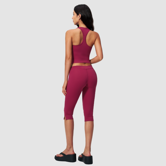 Wholesale Women's I-shape back Vest + Mid-Length Shorts Set - Butt-Lifting Yoga Gym Activewear
