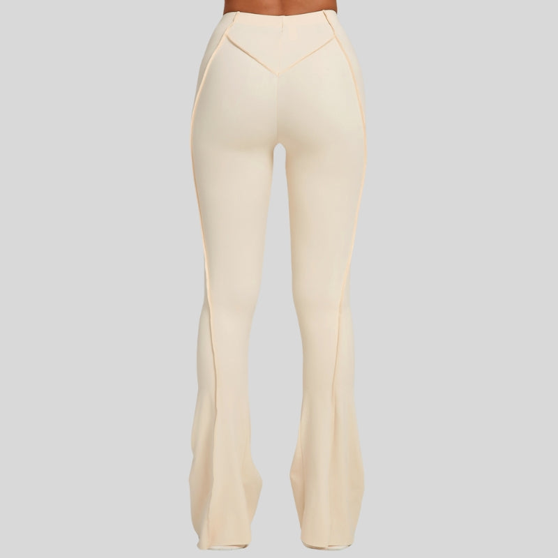 High-waisted and slightly flared casual athletic pants