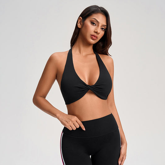 Wholesale V-neck Twist Sports Bra | Wonderxfans bulk activewear